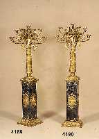 Prunkleuchter, Frankreich, 30er/40er Jahre, Gelbguß, schwarzer Marmor, im Empirestil von 1810/20, gegossen, 6-facher Aufbau und 6-fache ...