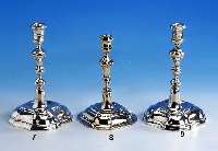Kerzenleuchter 925er Silber, Barockstil, H ca. 21 cm, ca. 423 g, ehem. unerb. Preisempf. lt. Einl. ca. EUR 900.-, passend zu Kat.-Nr. 10-9