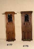 Gaderobe, deutsch, um 1905/10, Korpus Weich- holz, Eiche massiv, Eichefurnier, Handschuh- fach, Schirmablage, original BeschlÄge, facettierter ...
