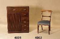 VielzweckmÖbel, England, um 1925, Korpus Weichholz, Eiche- und Buchefurnier, mit Ab- lageteil und Schubladenreihe, vertikal asyme- trisch ...