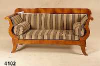Sofa, im Biedermeierstil, Korpus Weichholz, Kirschbaum massiv, Kirschbaumfurnier, z.T. ge- spiegelt, nach dem Vorbild von 1830/40, wohnfertig, ...