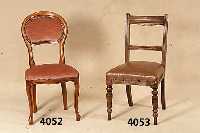 4 StÜhle, Italien, Louis-Philippe-Stil, Obstholz massiv, Nagelverzierung, altrosa Mohairbezug, sogenannte LÖffelstÜhle, sparsame Schnitzerei, ...