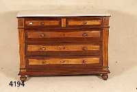 Kommode, deutsch, um 1900, Buche massiv, hell und dunkel gebeizt, fÜnf Schubladen, Marmorplatte, leichte Gebrauchsspuren, viel- fach verwendbar, ...