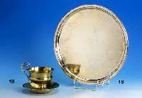 Silbertablett, 800er Silber, Italien 70er Jahre, ca. 730.0 g, D. ca. 35 cm, min. Gebr.- Sp.