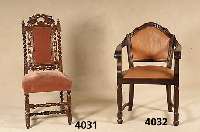 3 HerrenzimmerstÜhle, deutsch/Belgien, um 1890 , Eiche massiv, nach dem Vorbild um 1700, reiche Drechselarbeit, Beine versprosst, z.T. gudroniert, ...