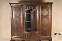 BÜcherschrank, deutsch, um 1910/12, Korpus Weichholz/Hartholz, auf Rahmen gearbeitet, Barockstil mit Jugendstileinfluß, Eiche massiv , ...