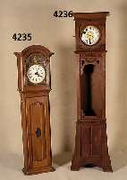 Standuhr, deutsch, EichengehÄuse 3-teilig, Pendelsichtfenster, Zifferblatt erneuert, Stangenwerk mit Ankergang, Antrieb Über Kette und ein ...