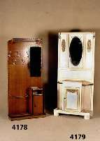 Garderobe, deutsch um 1920, Eiche furniert, Gebrauchsspuren, ca. 180x83x26 cm