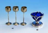 SalzschÄlchen, wohl Belgien um 1830, 900er Silber, Einsatz spÄter, klassizistisch, H ca. 6 cm