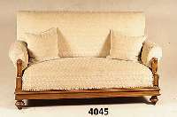 Sofa, deutsch, um 1880/90, GrÜnderzeit, Gestell Weichholz-Nussbaum massiv, einfach bzw doppelt getreppt, VeloursbezÜge 60er Jahre, alter ...