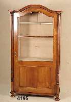 Glasschrank, deutsch, um 1870/80, Kirschholz massiv, eintÜrig, teilverglast, Alters-und Gebrauchsspuren, ca. 177x98x50 cm
