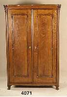 Schrank, deutsch, um 1860/70, Eiche massiv, zweitÜrig, geschweift ausgeschnittene TÜren, Innenschublade, Alters-und Gebrauchsspuren, ca. ...