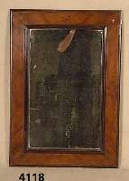 Spiegel, deutsch, um 1880, GrÜnderzeit, Rahmen Weichholz, Nußbaum querfurniert und gespiegelt, Schellack handpoliert, Spiegel aus der Zeit, ...