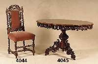 3 HerrenzimmerstÜhle, deutsch/Belgien, um 1890 , Eiche massiv, nach dem Vorbild um 1700, reiche Drechselarbeit, Beine versprosst, z.T. gudroniert, ...