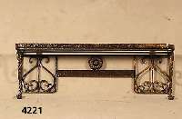 Gaderobe, deutsch, um 1920, Schmiedeeisen, mit Hutablage, typisches Jugendstildekor, ca. 36x102x31 cm