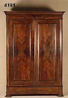 Kleiderschrank, deutsch um 1880/90, Korpus Weichholz auf Rahmen gearbeitet, Ecken abgeschrÄft, Kopf 8-fach getreppt leicht ausladend, TÜren mit ...