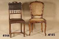 6 StÜhle, Frankreich, um 1890, Nussbaum massiv, reiche u. schÖne Drechselarbeit, Nagelverzierung, Lehnen in sich geschweift, BekrÖnung mit ...