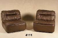 4 Designersessel, deutsch, 80er/90er Jahre, Lederbezug, sogenannte Knautschkissen, gute Verarbeitung, die Firma Knoll ware bereits Ende des 19. ...