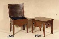 Beistelltisch, England, um 1900, viktoria- nischer Stil, Nußbaum massiv, Griffe spÄter, z.T. Barockstil, mit aufklappbarem Staufach, rustikal, ...