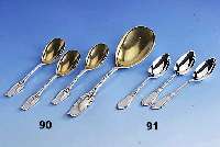 10 KompottlÖffel und 1 VorlegelÖffel, deutsch um 1900, Wilkens Bremen, reiner Jugendstil, 800er Silber teilvergoldet, berieben, floraler Dekor ...