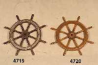Schiffssteuerrad, wohl Niederlande, 50er Jahre , Holz, Eisen, schÖne Drechselarbeit, spar- same Rillenverzierung, z.T. balusterfÖrmig, ...