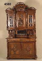 Vielzweckschrank, Belgien, um 1890/1900, Korpus Buche und Weichholz, Front und Trage- teile Eiche massiv, Eichefurnier, aufgesetzte Schnitzereien, ...