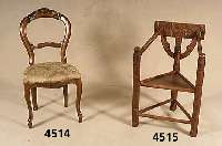 Stuhl, norddeutsch, um 1900/20, wohl Worps- wede, Eiche massiv, Flachschnitzerei aus dem Vollholz, gedrechselte SÄulen, RÜcken in typischem ...