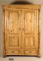 GrÜnderzeitschrank, deutsch, um 1890/1900, Weichholz massiv, EinlegebÖden fehlen, Front und Seiten auf Rahmen gearbeitet, freistehend ...