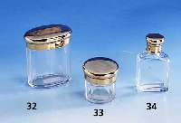 Flakon ASPREY LONDON, 20er Jahre, Korpus Glas, Schraubverschluß Rose G 375/000, Jahresmarke i, H ca. 7 cm