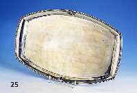 Tablett, deutsch, Wilkens Bremen um 1900, 800er Silber, reiner Jugendstil, ca. 46 x 29 cm, ca. 1110 g