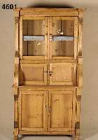 AufsatzmÖbel,KÜchenschrank, sÜddt., um 1860/70 , Weichholz, meist Zierbelkiefer, Front kassettiert, Lisenen und Applikate ergÄnzt, Oberteil ...