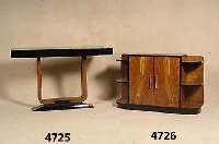 ArtDeco-Konsole, Frankreich, um 1925, aus- gewÄhlter Nußbaum, Fuß massiv, Platte in schÖnem Bild furniert, z.t. ebonisiert, schÖner ...