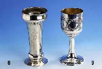 Pokal, deutsch Wilkens Bremen, dat. 1900/1925, 800er Silber, Innenvergoldung, klassizis- tischer Dekor, Perlleisten- und Girlandenver- zierung, ...