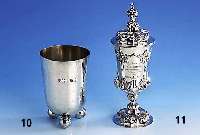 Deckelpokal, Oberteil deutsch, dat. 1842/67, Silber, geprÜft, Innenvergoldung, Bes.-In- schr., Fuß sek., massiv aus 925er Silber ge- gossen, ...