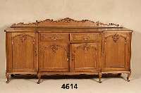 Anrichte, Belgien, 60er Jahre, Eiche massiv bzw. Eiche furniert, aufgesetzte Schnitzereien balusterfÖrmig, original BeschhlÄge, geschwungenes ...