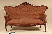 Sofa, deutsch, um 1900, Nußbaum massiv, geschwungene Form, Polsterung nachtrÄglich erneuert, ca. 106x165x96 cm, Sh. ca. 43 cm