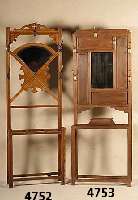 Gaderobe, deutsch, um 1910, Jugendstil, Eiche massiv, mit facettiertem Spiegel, Schirmblech fehlt, sonst in sehr gutem Zustand , ca. 203x71x22 cm