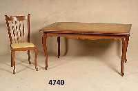 Tisch mit 6 StÜhlen, deutsch, StilmÖbel, Eiche massiv, Eichefurnier, geschwungene Beine, Tisch mit 2 Ausziehplatten, Tischplatte mit ...