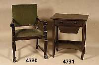 NÄhtisch, deutsch, um 1900/05, große NÄhe zu Darmstadt, Jugendstil, Korpus Weichholz/Hart- holz, Eichefurnier, gedrechselte KnÖpfe, Platte ...