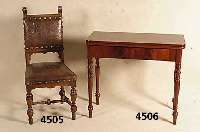4 StÜhle, deutsch, um 1880, GrÜnderzeit, Eiche massiv, Untergestell schÖne Drechselar- beit, original geprÄgtes Leder mit schÖnem ...