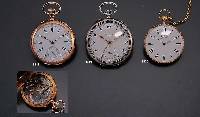 CHOPARD feine offene Herrengoldtaschenuhr, Replica um 1875, Fertigung ca. 1975, 750/000 GG, D. ca. 42 mm, flache GesamtausfÜhrung, Bod . u. ...