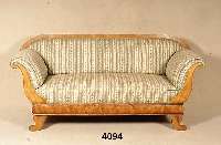 3-sitzer Couch, sÜddeutsch, SpÄtbiedermeier 1830/40, Korpus Weichholz, Obstholz und RÜsterfurnier, Polsterung mustergÜltig erneuert, Bezug ...