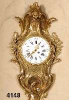 Kartelluhr, Frankreich um 1870, Rokokostil, Gelbguss teilvergoldet, Rocaillen und Blumen vollplastisch, elegante LinienfÜhrung, in sich ...