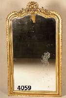 Prunkspiegel, deutsch-franz., um 1860/70, Holz, Holz gestuckt, Barockstil, Krone geschweift, schÖne Pedimentvergoldung, orig. Spiegelglas teilw. ...
