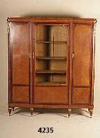 BÜcher- bzw. Mehrzweckschrank, Frankreich, um 1890/1900, Korpus Weichholz, Furnier aus mehreren EdelhÖlzern, Zitronenholz, Palisander und ...
