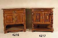 Halbschrank, deutsch, um 1890, Nußbaum, GrÜnderzeit, klassizistische Elemente, ursprÜnglich mit Aufsatz, dieser fehlt, Korpus Weichholz, Eiche ...