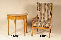 Konsolentisch im Biedermeierstil, deutsch, um 1920, (Furnier beschÄdigt), original Lederbezug, klassisch einfach, leichte Gebrauchsspuren, ...