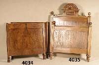 SpÄtbiedermeierbett, sÜddeutsch, um 1835/40, Louis-Philippe-Einfluß, auf Rahmen gearbeitet , dickes Wurzelnußfurnier gespiegelt, schÖnes ...