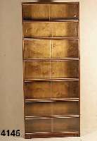 Vielzweck-BÜcherschrank, England, um 1920, System mini Oxford, Rotholz, verglaste Schie- betÜren, schÖnes praktisches MÖbel, Gebrauchs- spuren, ...