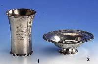 Pokalvase H.J. WILM, BERLIN, deutsch 30er Jahre, 925er Silber, Handarbeit, reine Treibarbeit, Inschrift: Ehrenpreis der Ver- einigung der ...